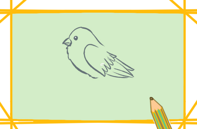 漂亮的鸟上色简笔画图片教程