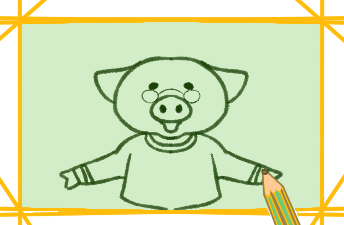 和蔼的猪猪简笔画教程步骤