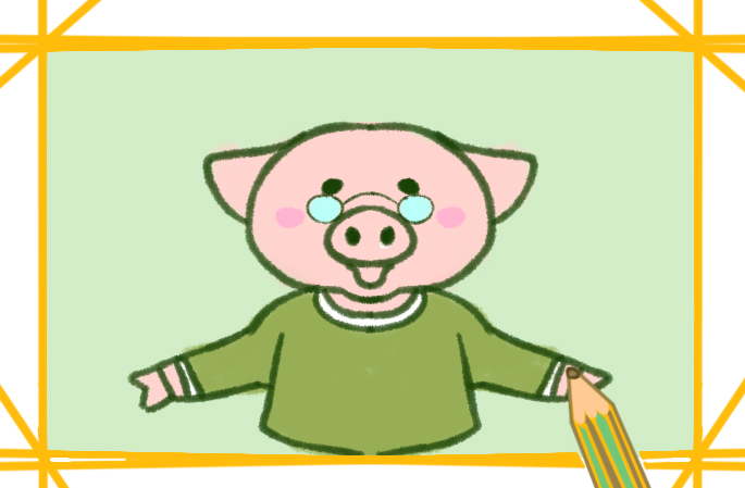 和蔼的猪猪简笔画教程步骤