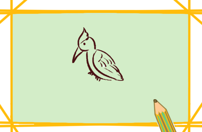 勤劳的啄木鸟上色简笔画图片教程