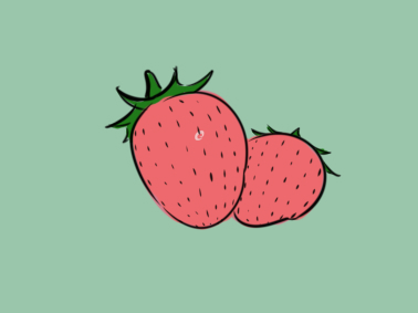 粉红色的草莓简笔画要怎么画