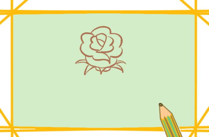 美丽的玫瑰上色简笔画图片教程