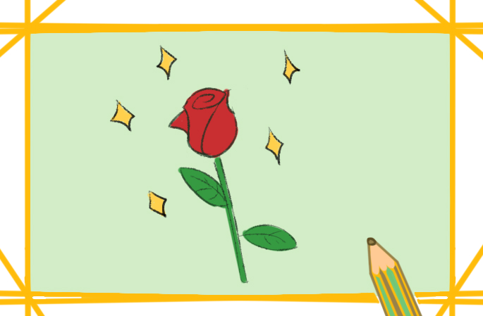鲜花之玫瑰简笔画图片教程