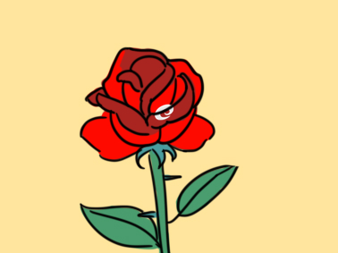 鲜花之玫瑰简笔画要怎么画