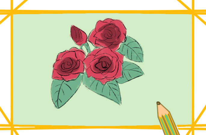 娇嫩的玫瑰简笔画要步骤图