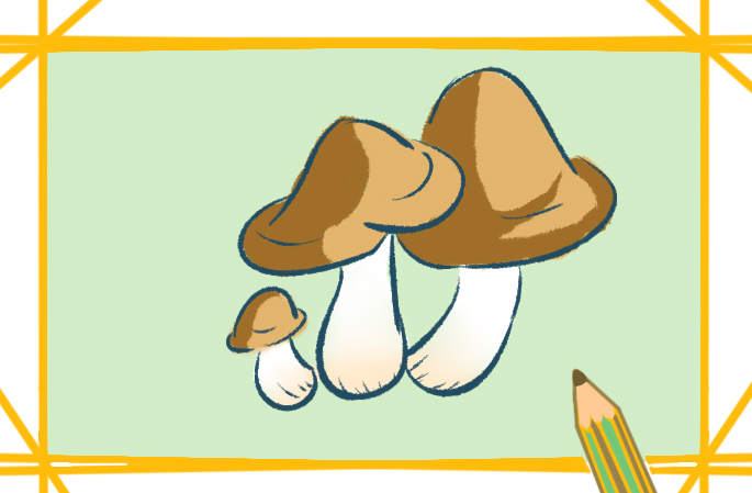 娇嫩的蘑菇简笔画图片教程