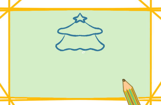 圣诞节的圣诞树上色简笔画图片教程
