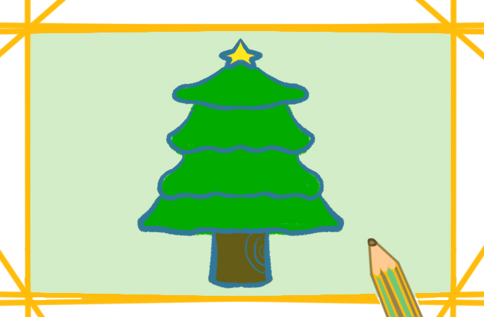 圣诞节的圣诞树简笔画图片教程