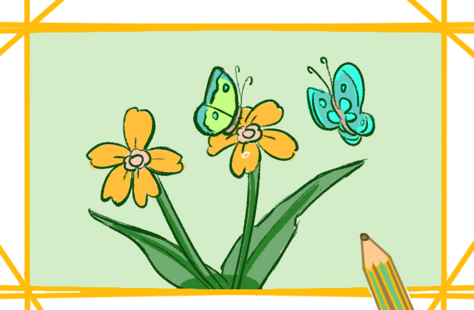 蝴蝶与花简笔画要怎么画