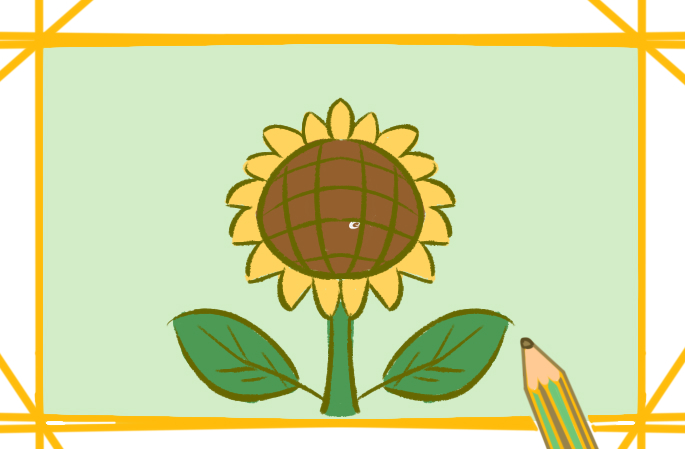 植物之向日葵上色简笔画要怎么画