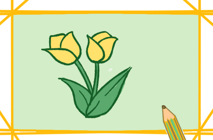 淡黄色的郁金香简笔画要怎么画鲜花简笔画