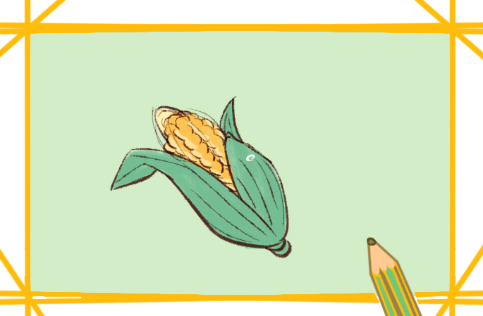 金黄色的玉米超简单的简笔画步骤图