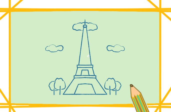 巴黎铁塔简笔画图片教程