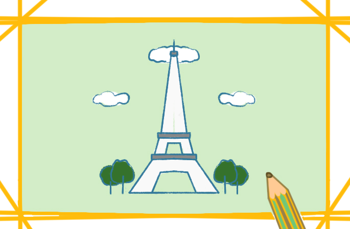 巴黎铁塔简笔画图片教程