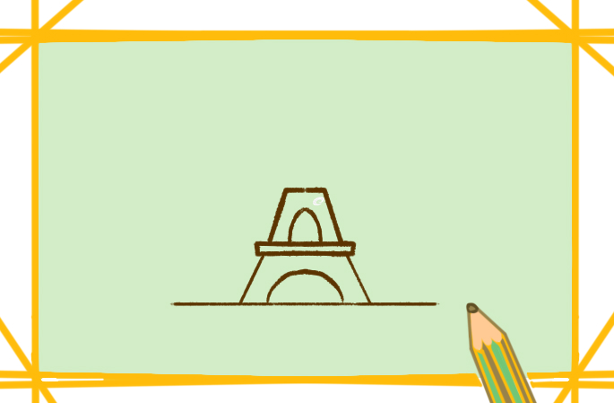 好看的埃菲尔铁塔上色简笔画图片教程