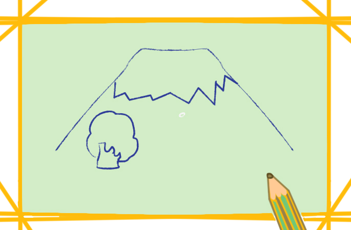 火山之富士山上色简笔画图片教程