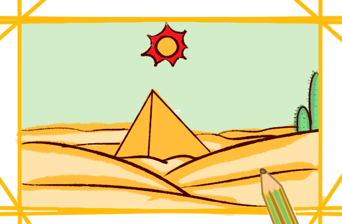 沙漠里的金字塔简笔画要怎么画金字塔简笔画