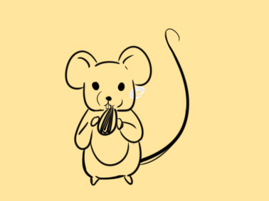 嗑瓜子的老鼠简笔画怎么画