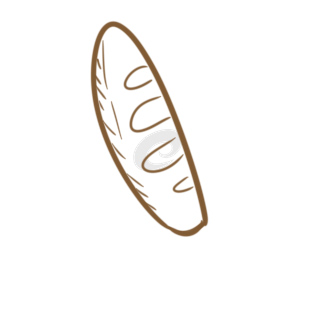 淡黄色的长条面包简笔画要怎么画