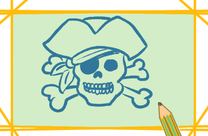 炫酷的海盗简笔画图片教程