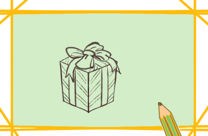 小小的礼物盒简笔画要怎么画