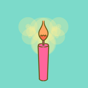 粉红色的蜡烛简笔画要怎么画
