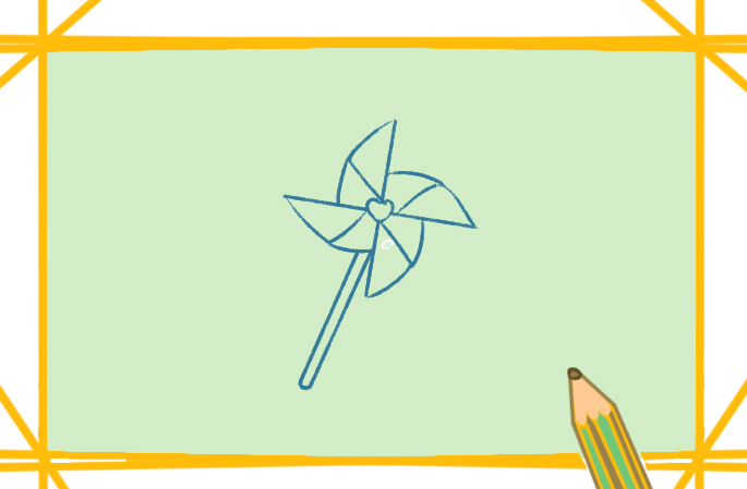 漂亮的纸风车简笔画要怎么画