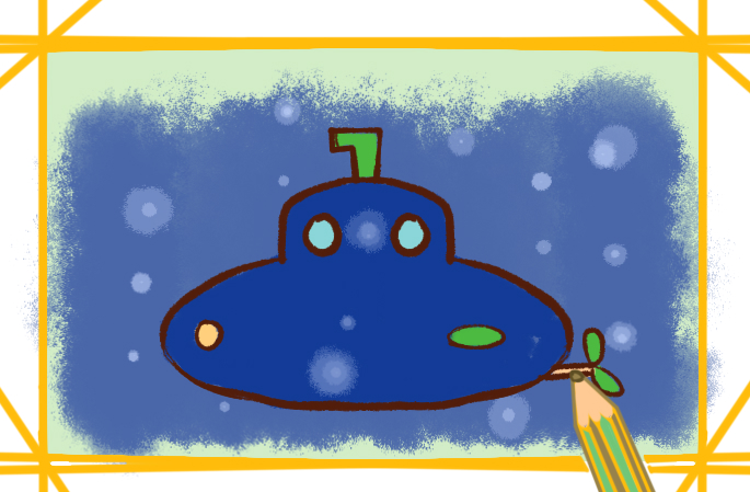 海底的潜艇简笔画要怎么画