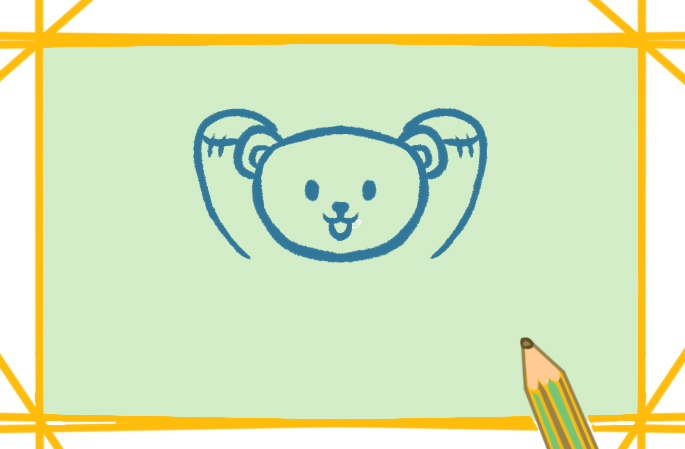 漂亮的玩具熊上色简笔画图片教程