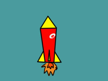 简单的火箭上色简笔画要怎么画