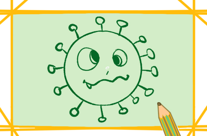 关于冠状病毒简笔画图片教程