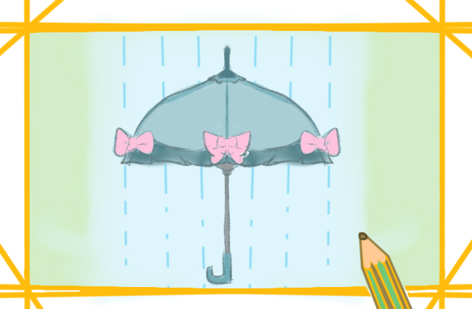 漂亮的小雨伞简笔画图片教程