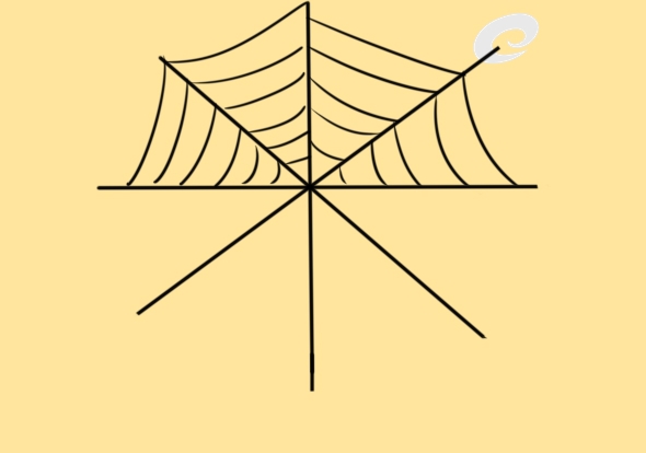 超简单的蜘蛛网简笔画原创教程步骤