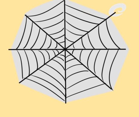超简单的蜘蛛网简笔画原创教程步骤