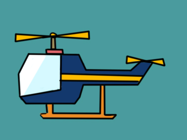 卡通直升飞机简笔画要怎么画