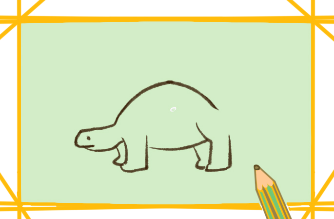 食草恐龙上色简笔画图片教程