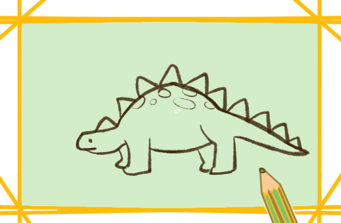 食草恐龙上色简笔画图片教程