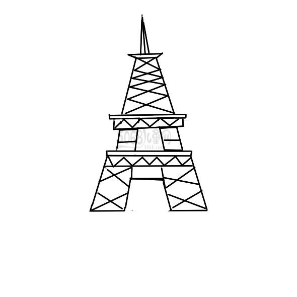 埃菲尔铁塔简笔画