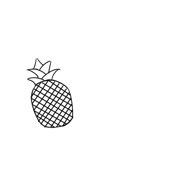 又简单又好看的菠萝儿童简笔画