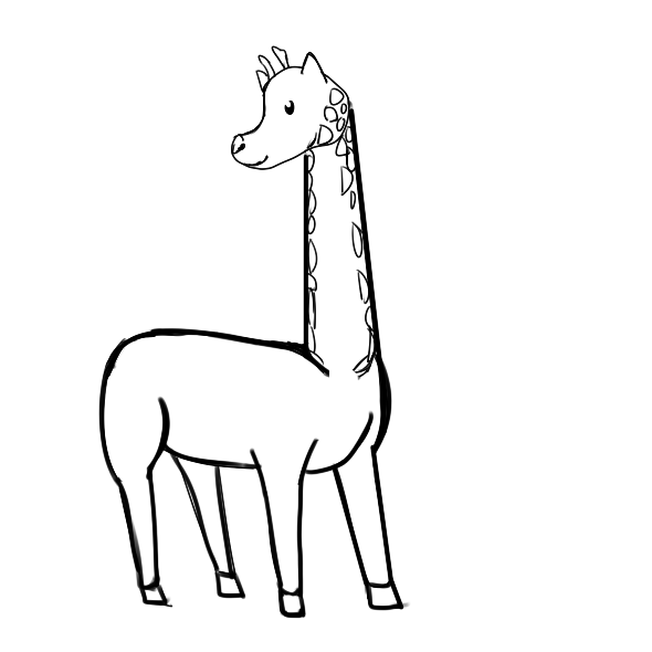 可爱的长颈鹿儿童简笔画