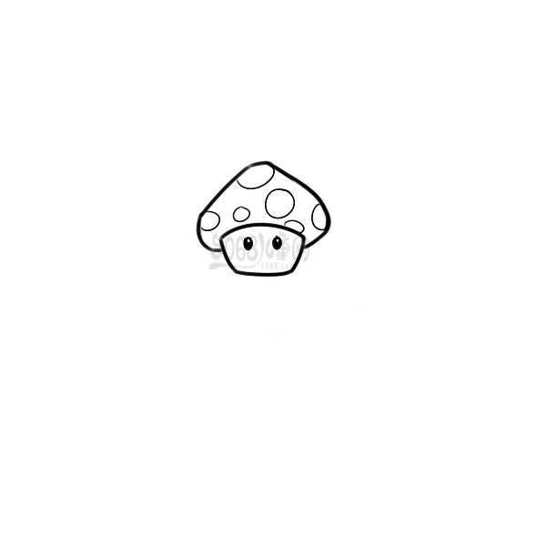 超级玛丽中蘑菇的简笔画要怎么画