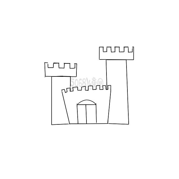 超简单的大城堡简笔画教程