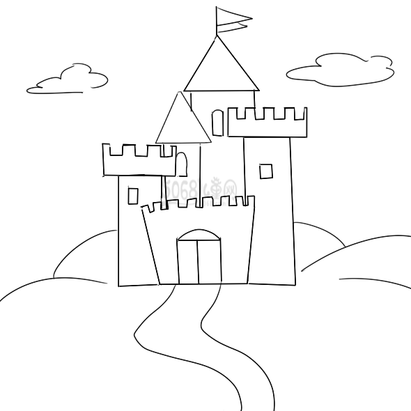超简单的大城堡简笔画教程