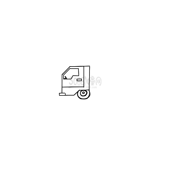 超简单的货车简笔画步骤图