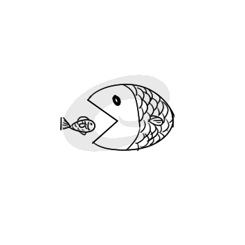 超简单的大鱼吃小鱼简笔画步骤图