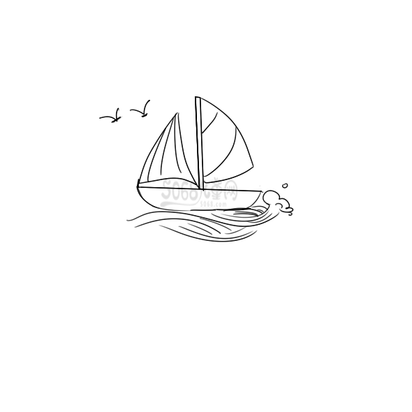 海浪中的帆船要怎么画