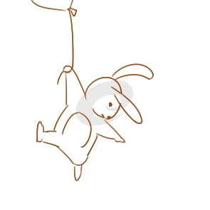 抓气球的兔子简笔画怎么画