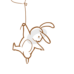 抓气球的兔子简笔画怎么画