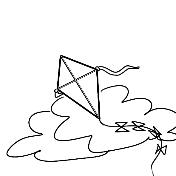 空中的风筝简笔画要怎么画