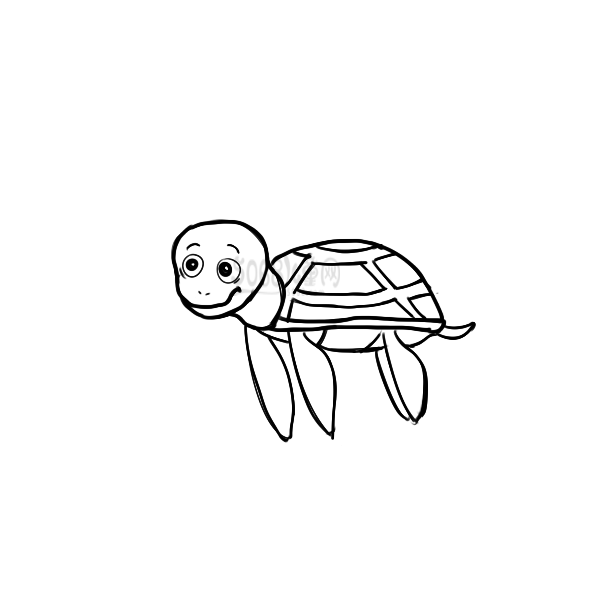 又简单又好看的海龟简笔画